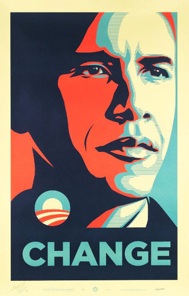 CHANGE (artist signed edition of 200) Obama, 2008 (contact for price)